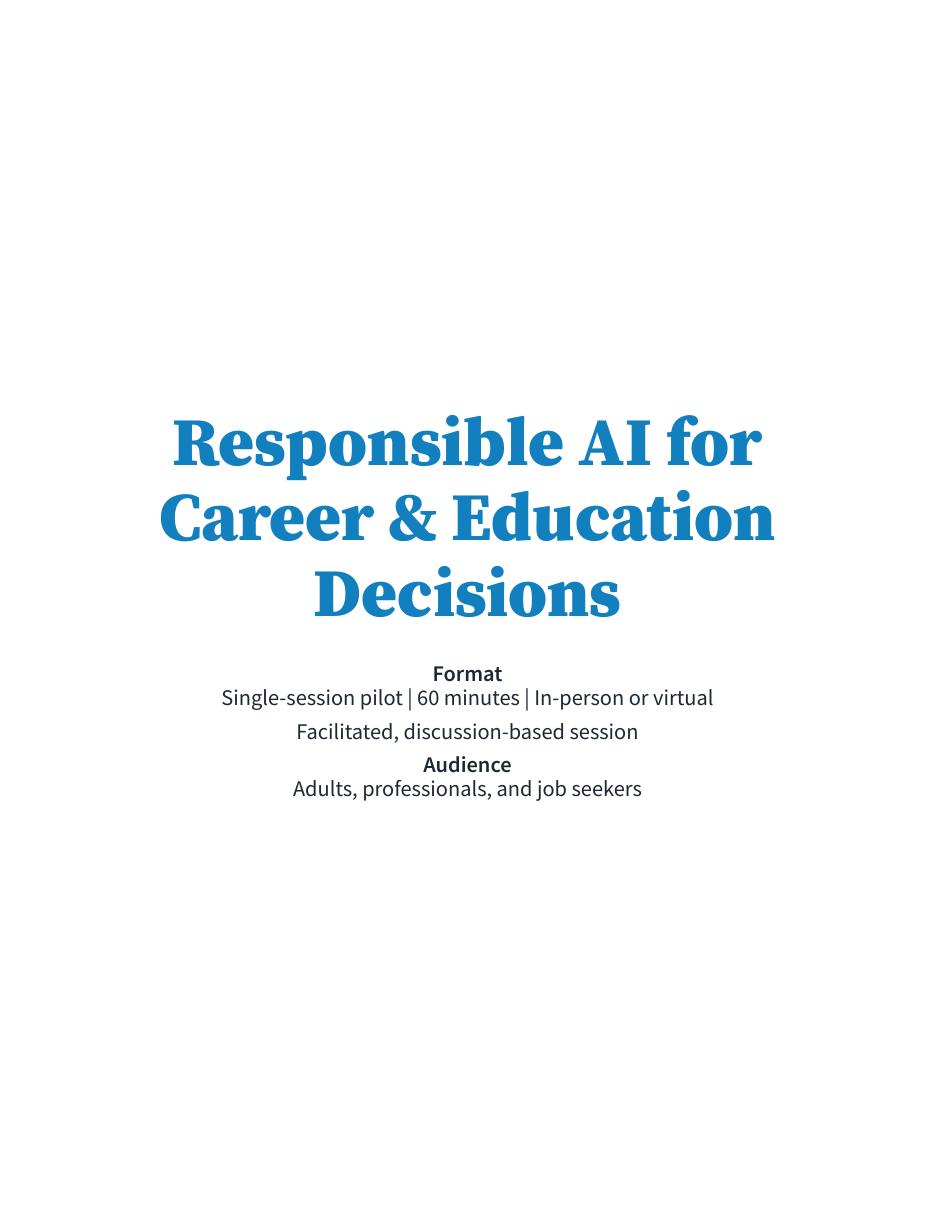 First page of Responsible AI for Career & Education Decisions